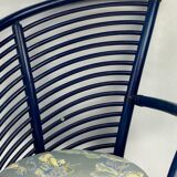 Set of 4 sculptural rattan bamboo dining chairs, Flechtatelier Schütz, Germany 1980s