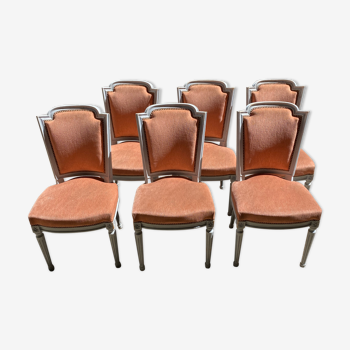 Series of 6 chairs XXeme style Louis XVI
