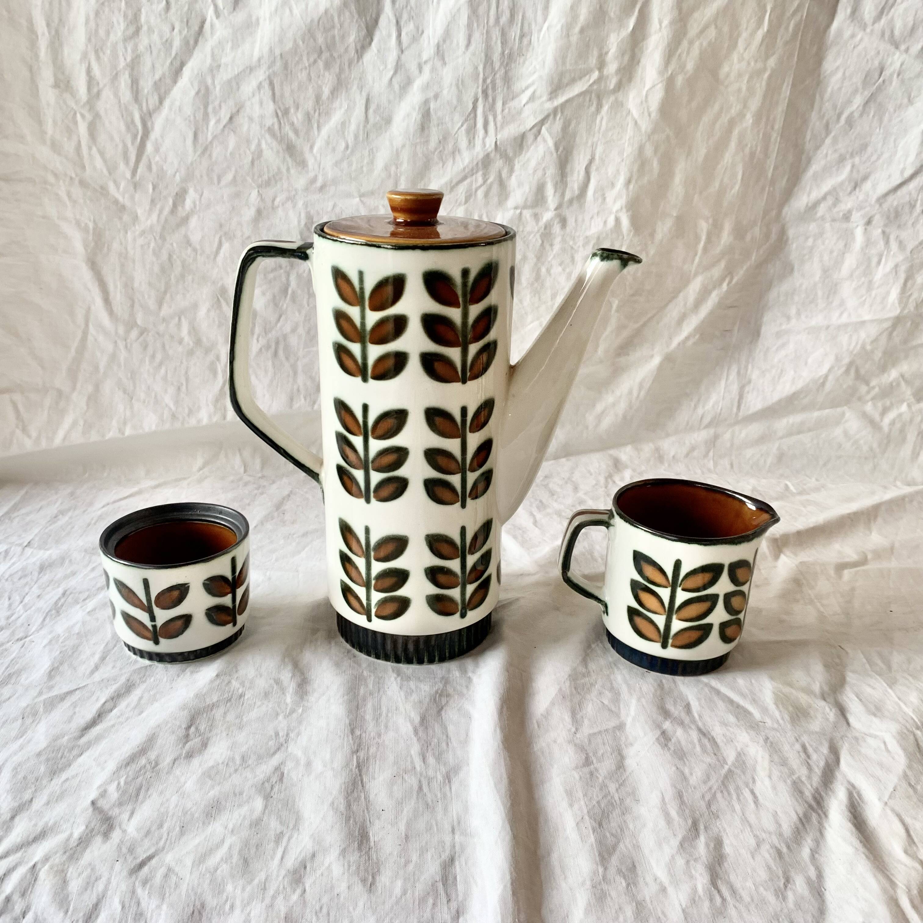 Boch Rambouillet - 1 coffee maker (25 cm), 1 milk jug, 1 sugar bowl and 2 cups - 1960