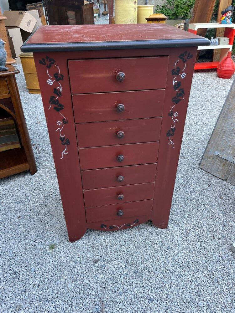High chest of drawers chalet style