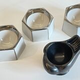 4 eggcups in ceramic period art deco