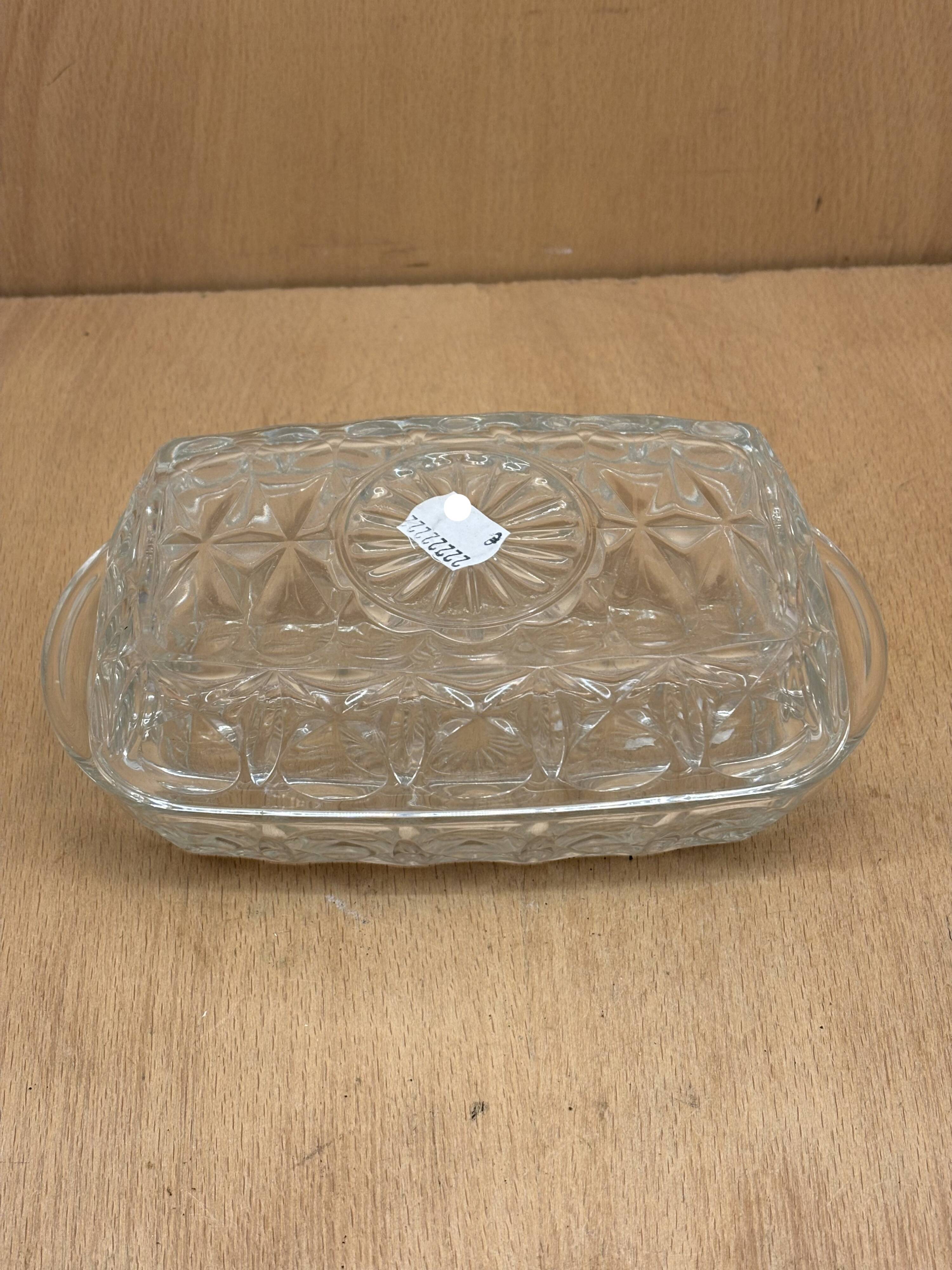 Glass butter dish