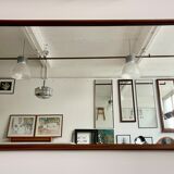 Miroir vintage rectangulaire en teck 48x76cm