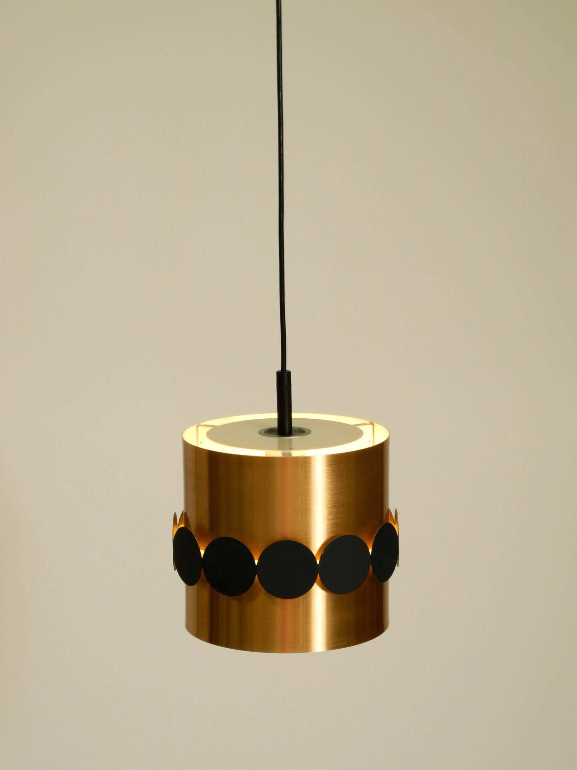 1960s Space Age pendant lamp by Doria, made of copper-anodized aluminum