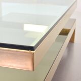 Belgo-Chrom Architectural G-Table 23-Carat Goldplated with Glass Tops 1970s