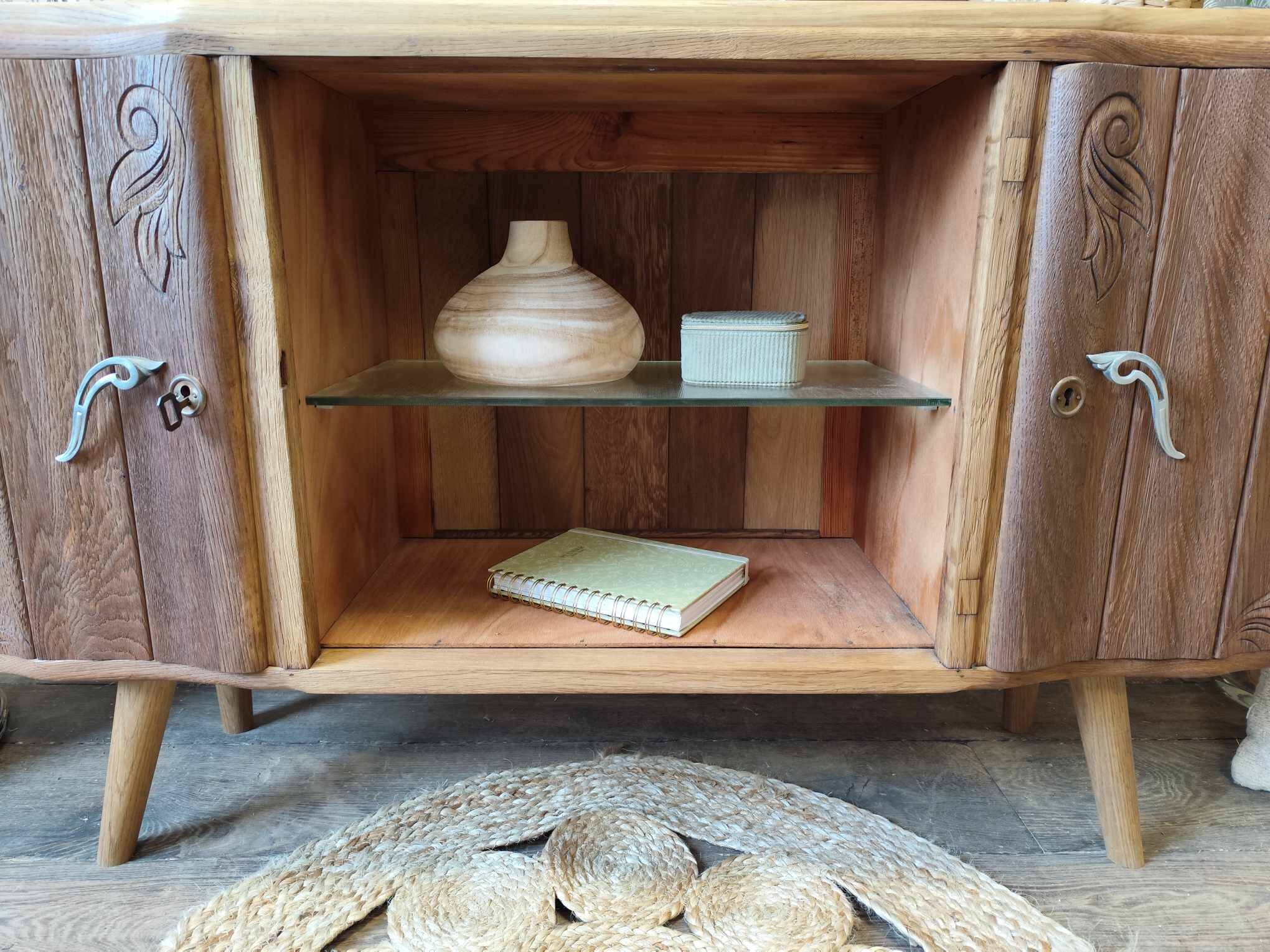 Low wooden sideboard