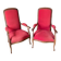 Lot of red velvet Voltaire armchairs