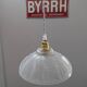 Antique opalescent pressed glass cup pendant lamp, art deco portable lamp