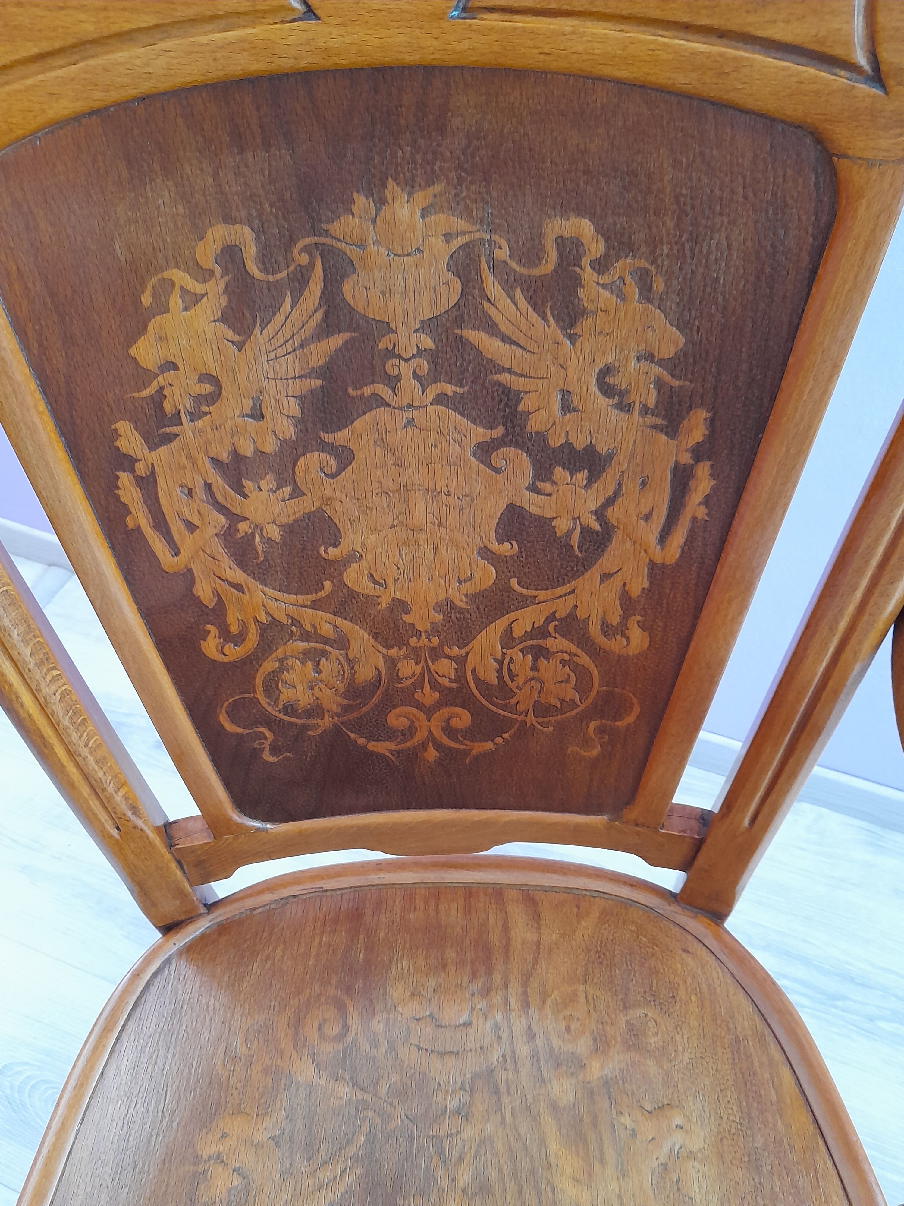 Art Nouveau office chair stamped by J. Kohn - Vienna