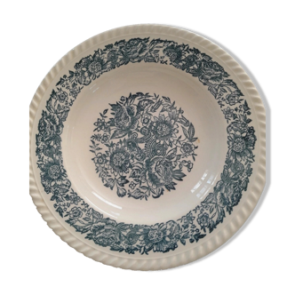 Vintage soup plate with navy blue details