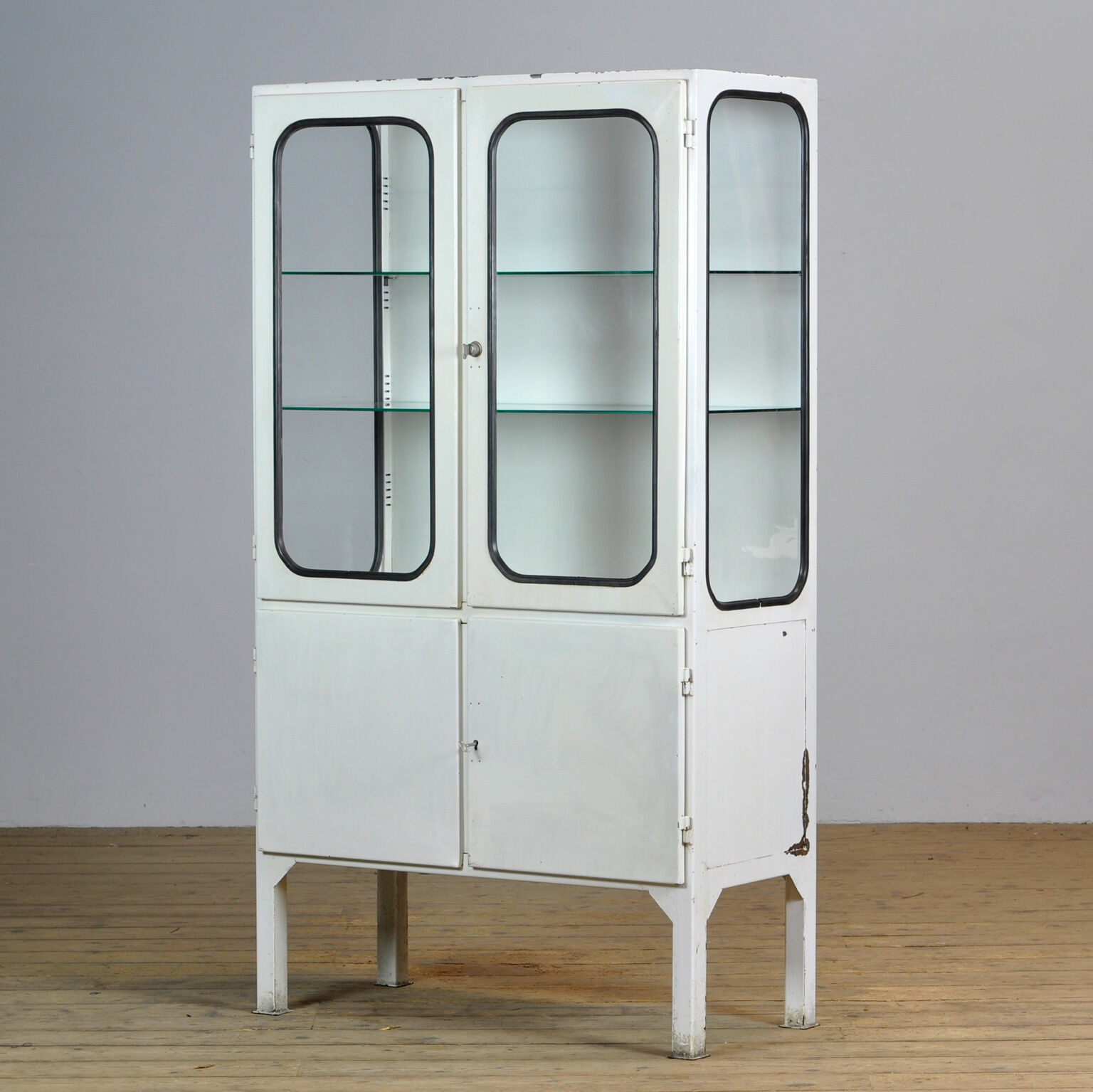 Glass & Iron Medical Cabinet, 1970s