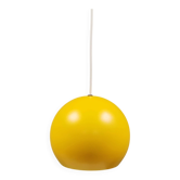 Spherical pendant lamp in sunny yellow.