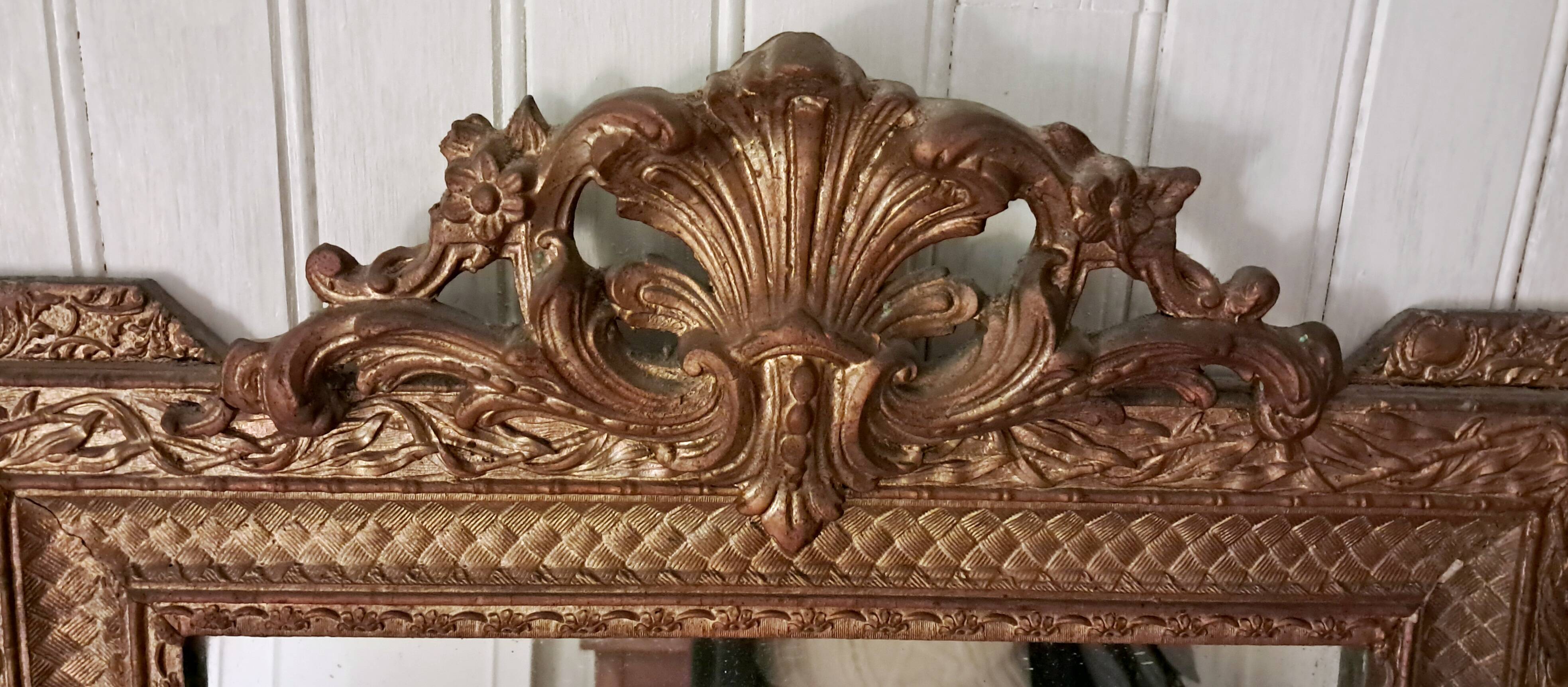 Golden Wood Mirror, stamped AB Bordeaux, Louis XVI style – Late 19th century