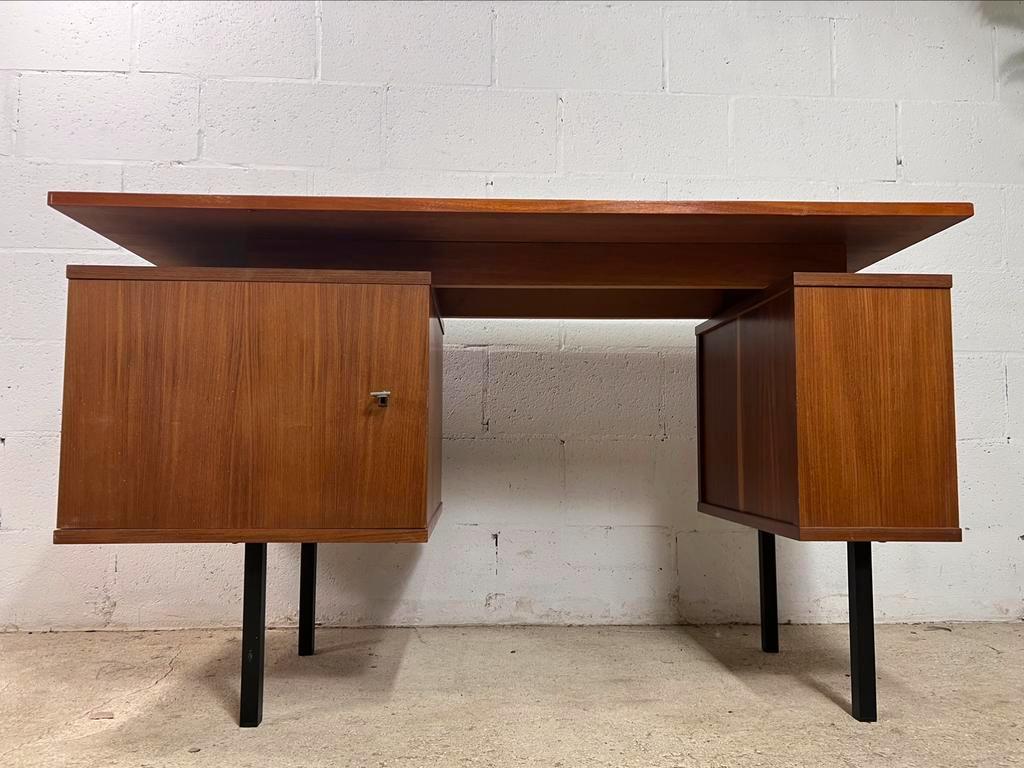 Vintage wooden desk with bleacher on the side