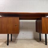 Vintage wooden desk with bleacher on the side