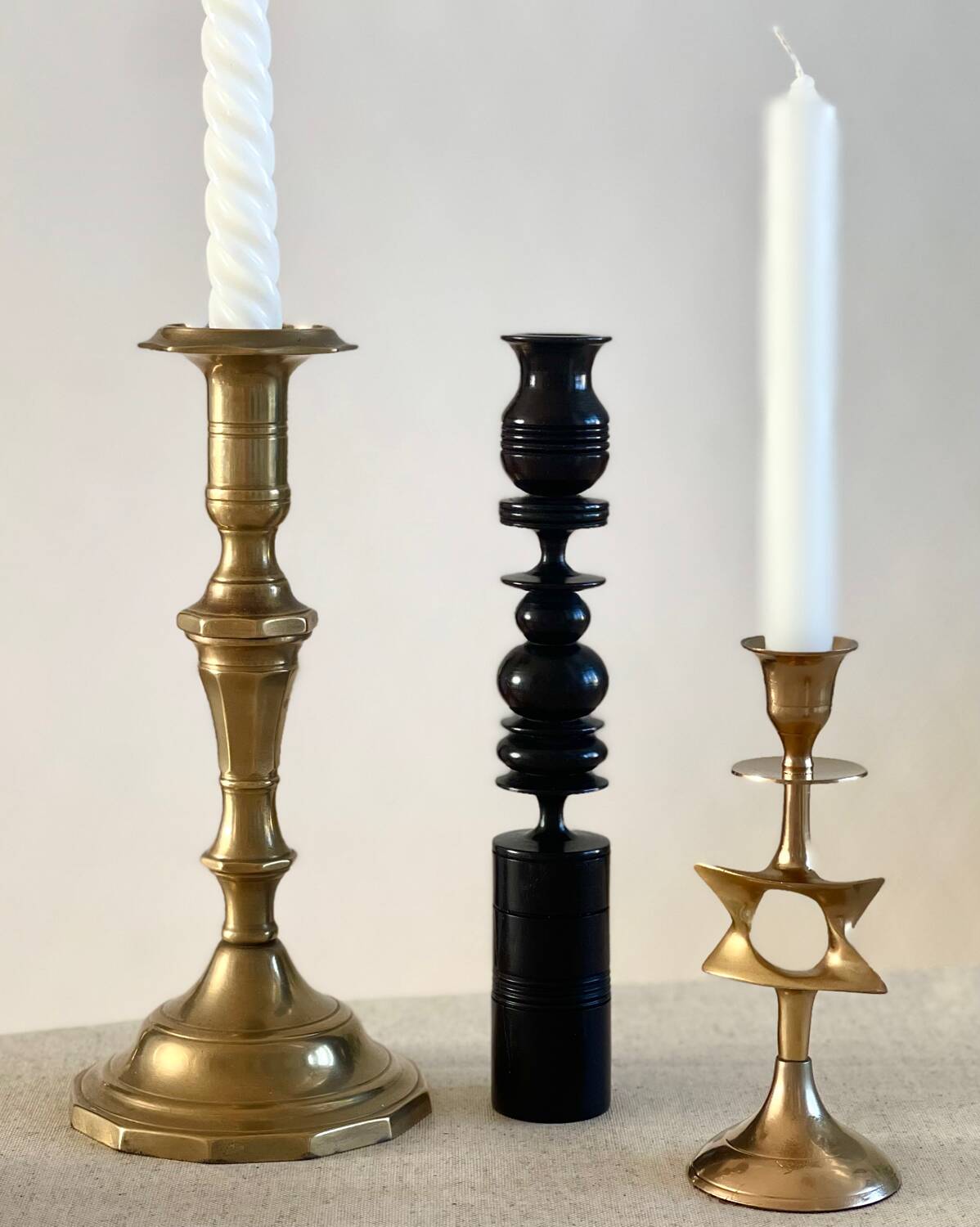 Scandinavian wooden candle holder,