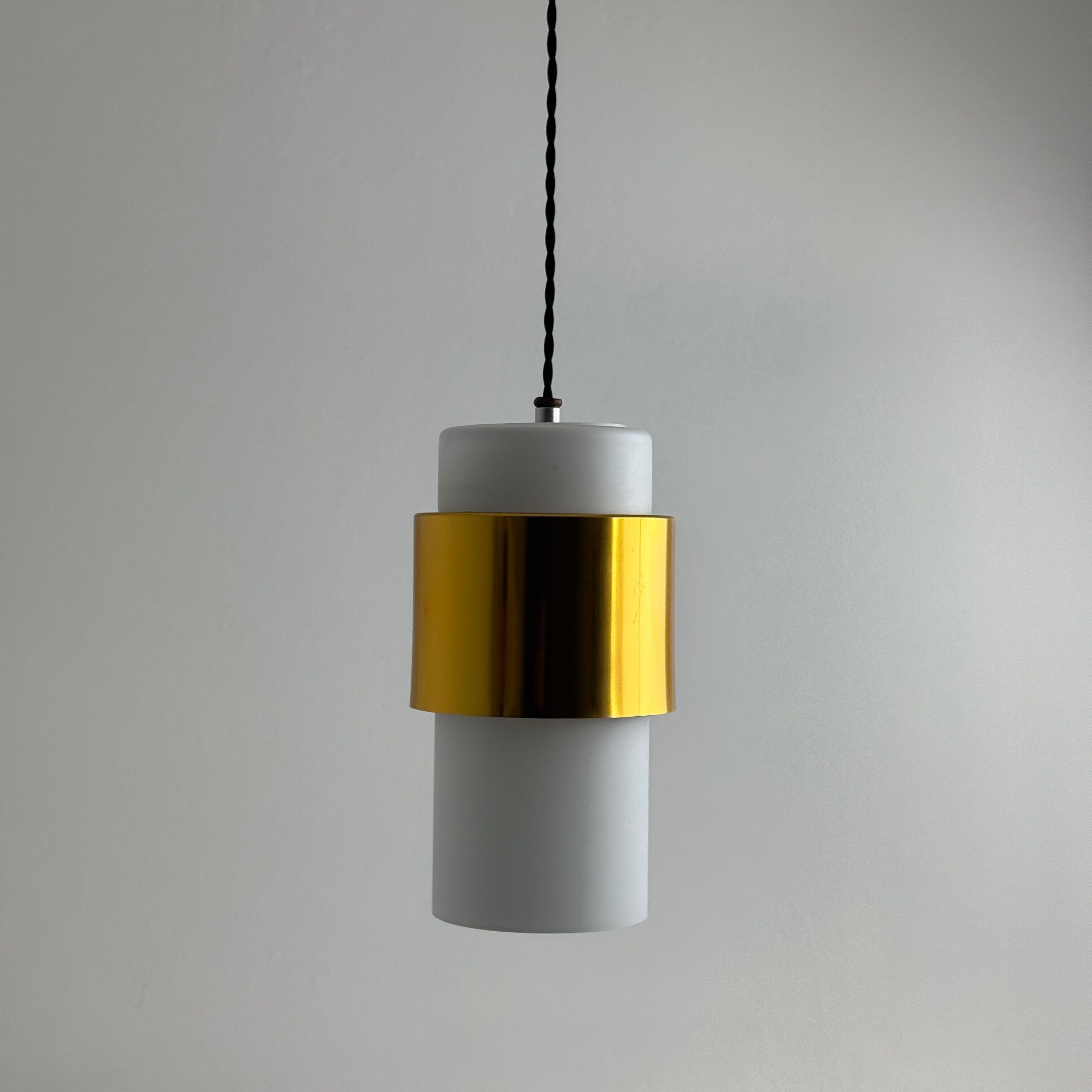 Vintage opaline suspension light from the 1970s