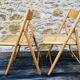 Set of 2 vintage folding chairs, rattan cane for Habitat, circa 70/80