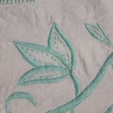 Drap ancien lin coton broderie 268X207