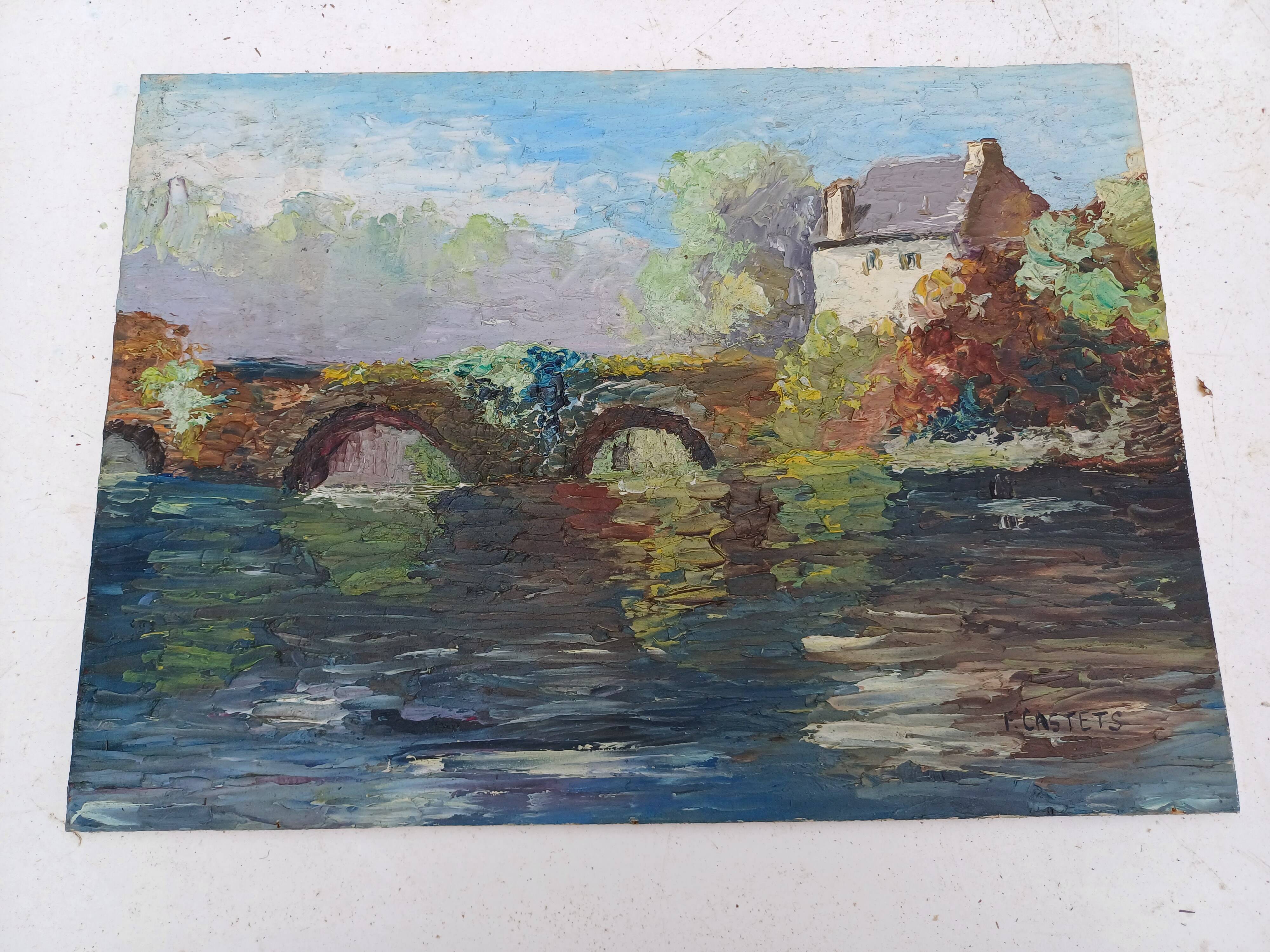 Oil on Panels 19th by F.Castet