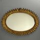 Midcentury bohemian Hollywood Regency Spanish gilt metal sun mirror, 1960s