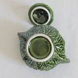Vintage barbotine cabbage sugar bowl