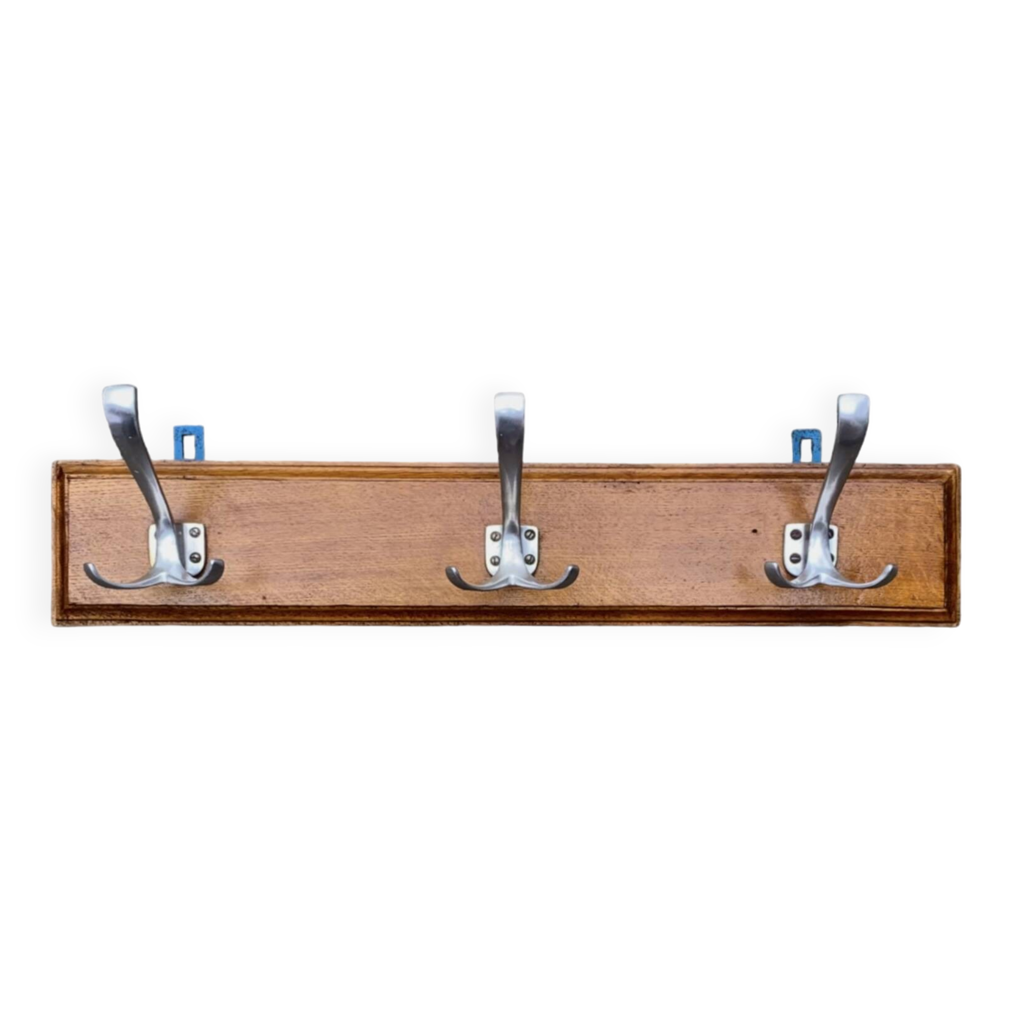 Vintage wooden wall coat rack - 3 hooks