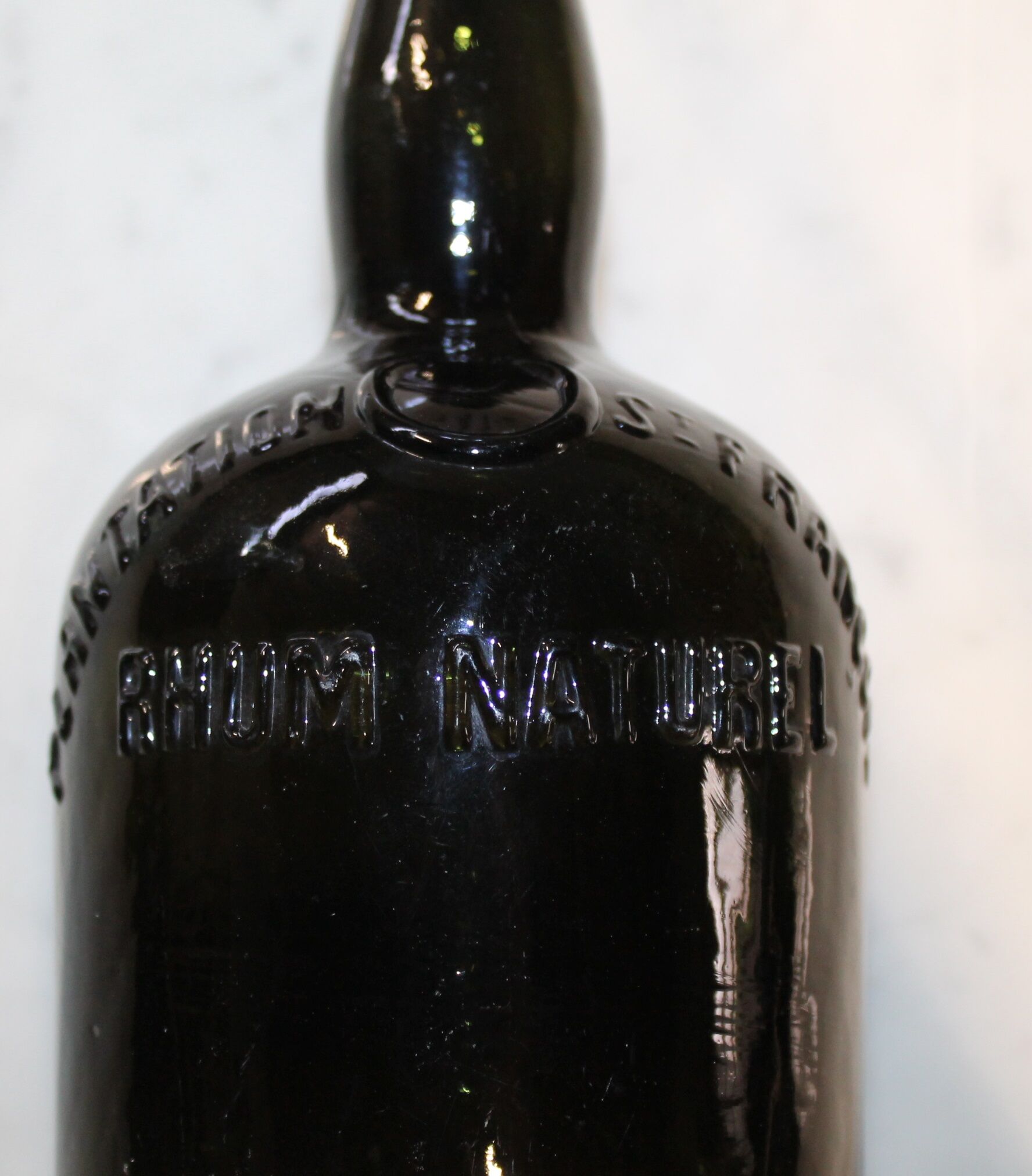 Old smoked glass bottle