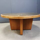 Scandinavian etched brass coffee table, 1960s