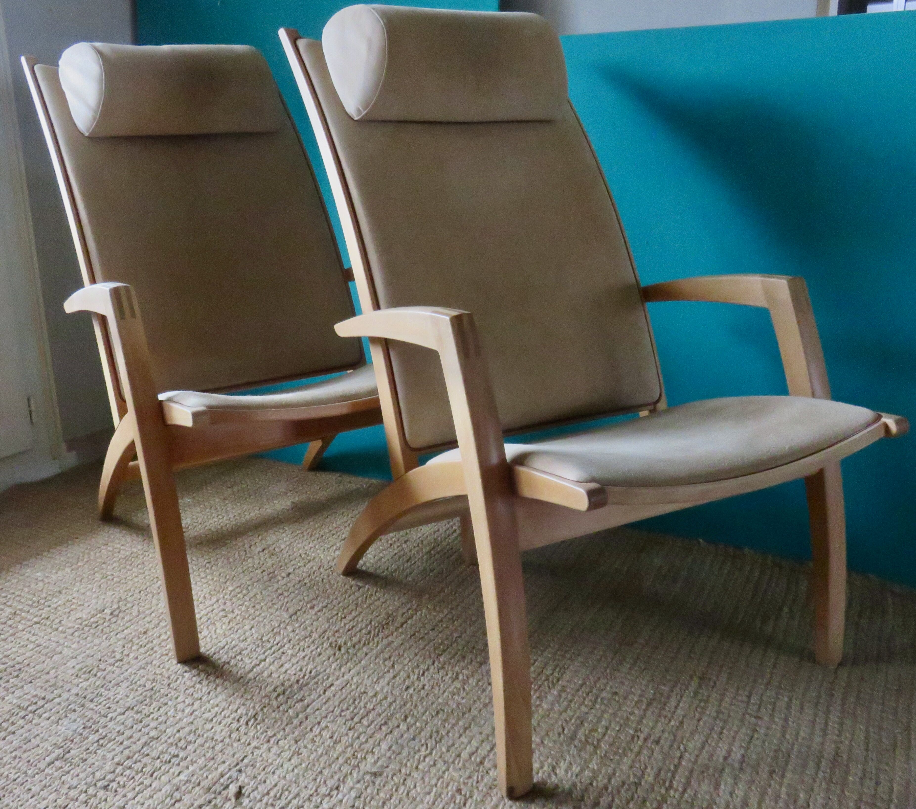 Paire de fauteuils de bill potter pour vejle møbel fabrik. danemark 2000