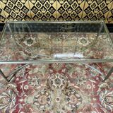Table basse néoclassique laiton et verre