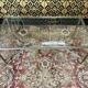 Neoclassical brass and glass coffee table