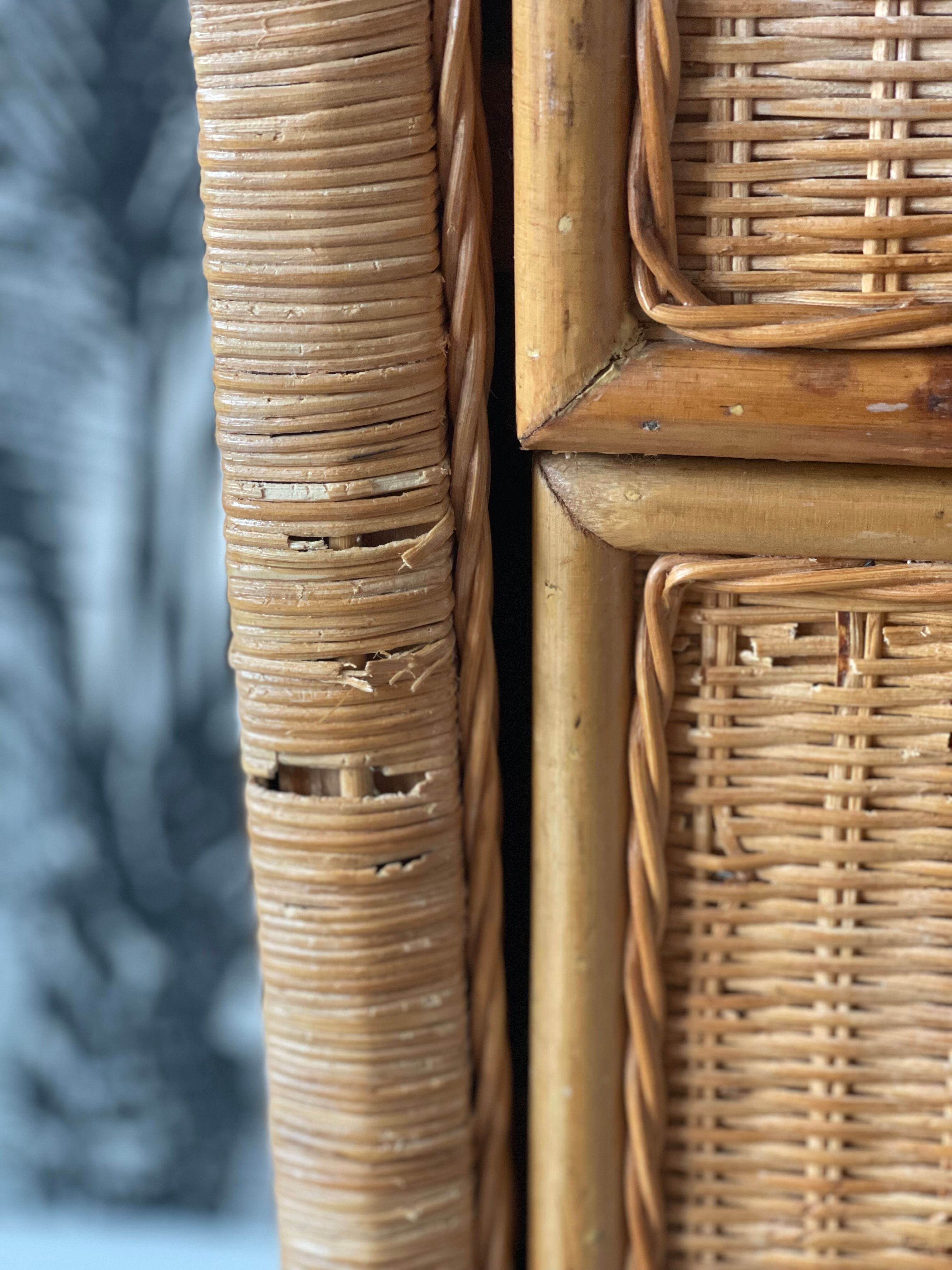 Commode vintage en rotin