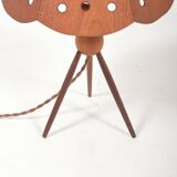 Lampe de table trépied danoise en teck, années 1960