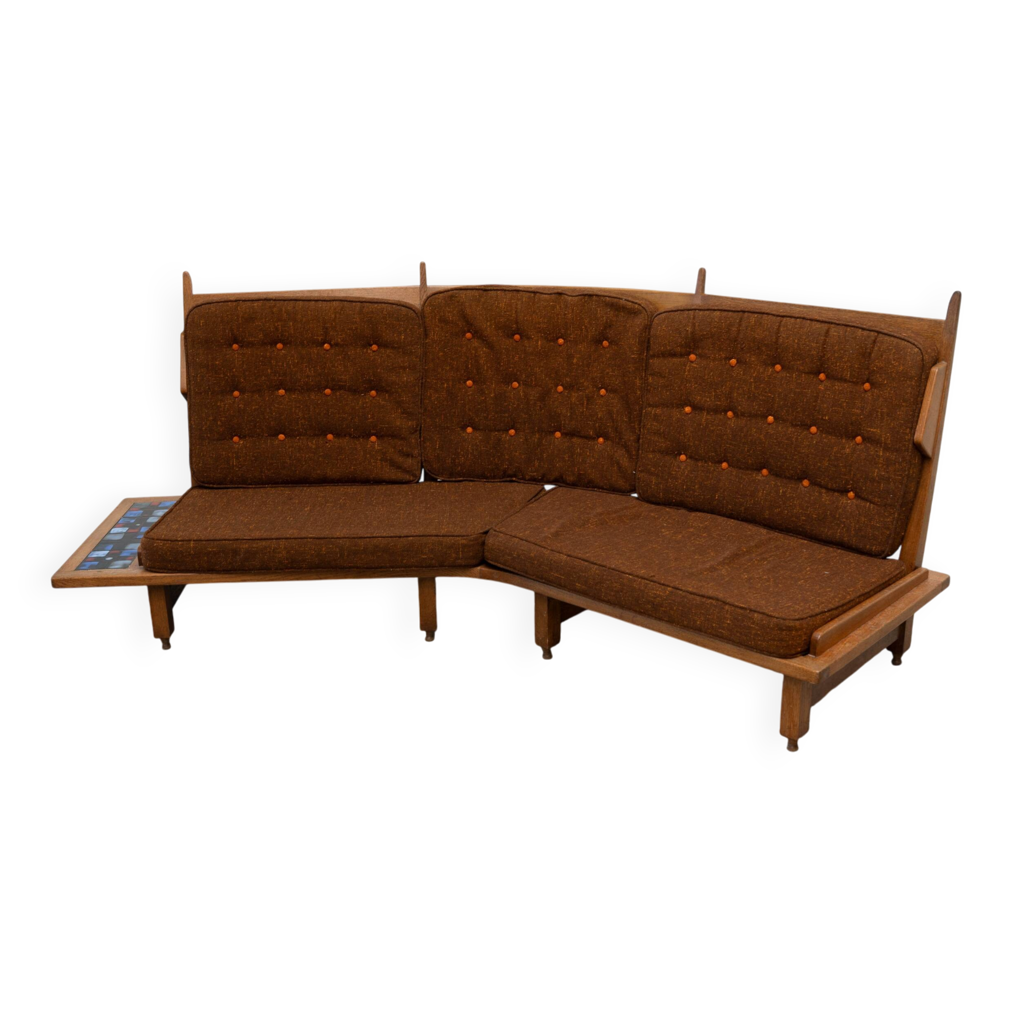 Curved sofa by Guillerme et Chambron for Votre Maison