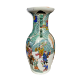Porcelain baluster vase has polychrome decoration  China 1900