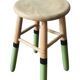 Tabouret bois massif pieds verts et noirs
