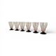 6 petits verres à vin ou à eau art déco rose et pied noir 8 cl