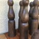 Old bowling wood game, 8 squids and one ball