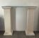 Console vintage en travertin, bois et verre