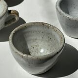 Set of 5 Indonesian ceramic handle coffee cups