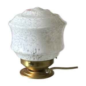 Lampe à poser art deco - verre clichy