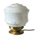 Art deco table lamp in white clichy glass