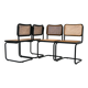 Set of 4 black dining chairs, B32 style by Marcel Breuer.