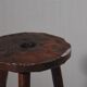 Brutalist tripod stool, solid pine, 1950s