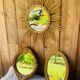 Vintage 60s/70s rattan sun mirror.