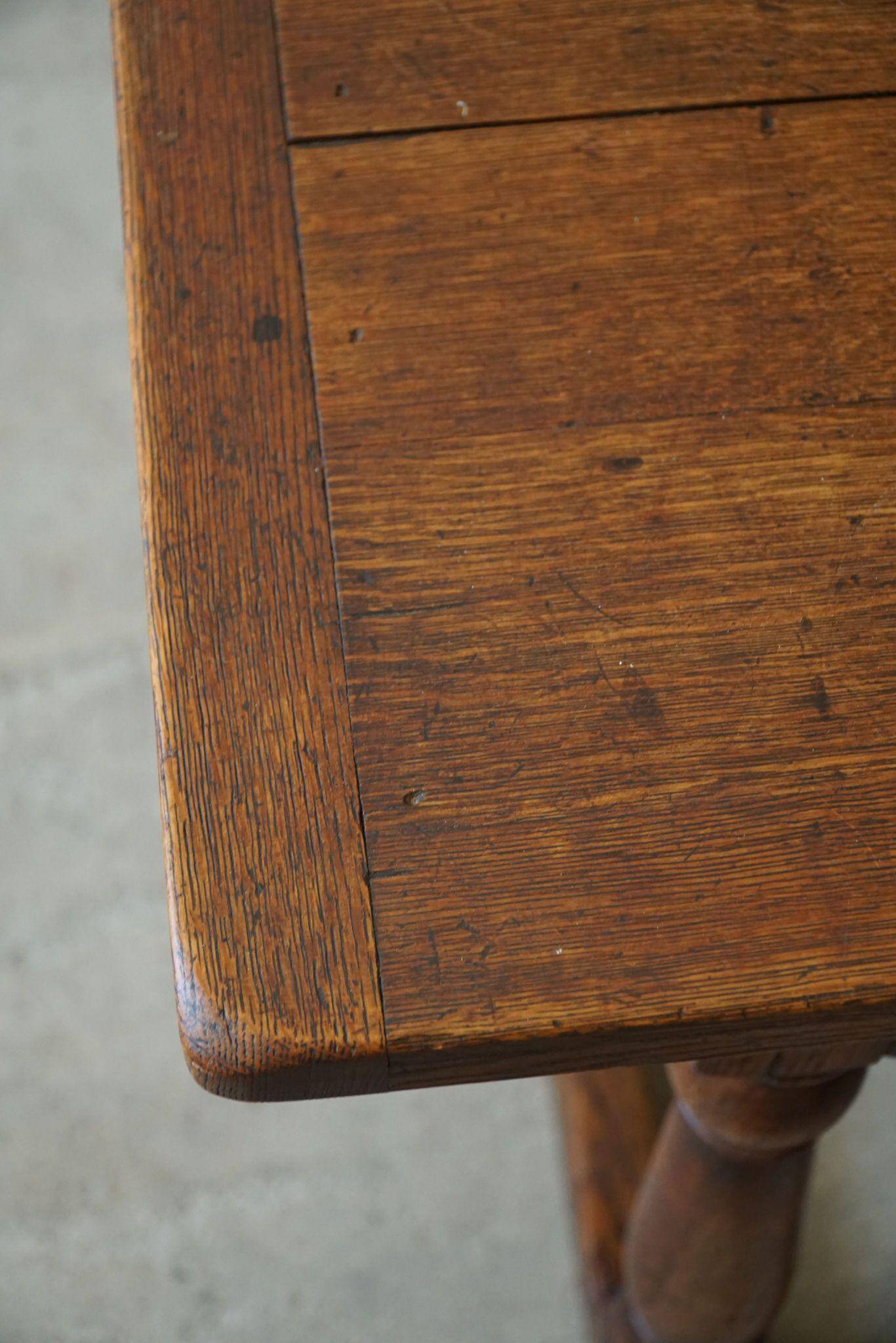 Danish cabinet maker, office table/dining table in oak, baroque style, 1970.