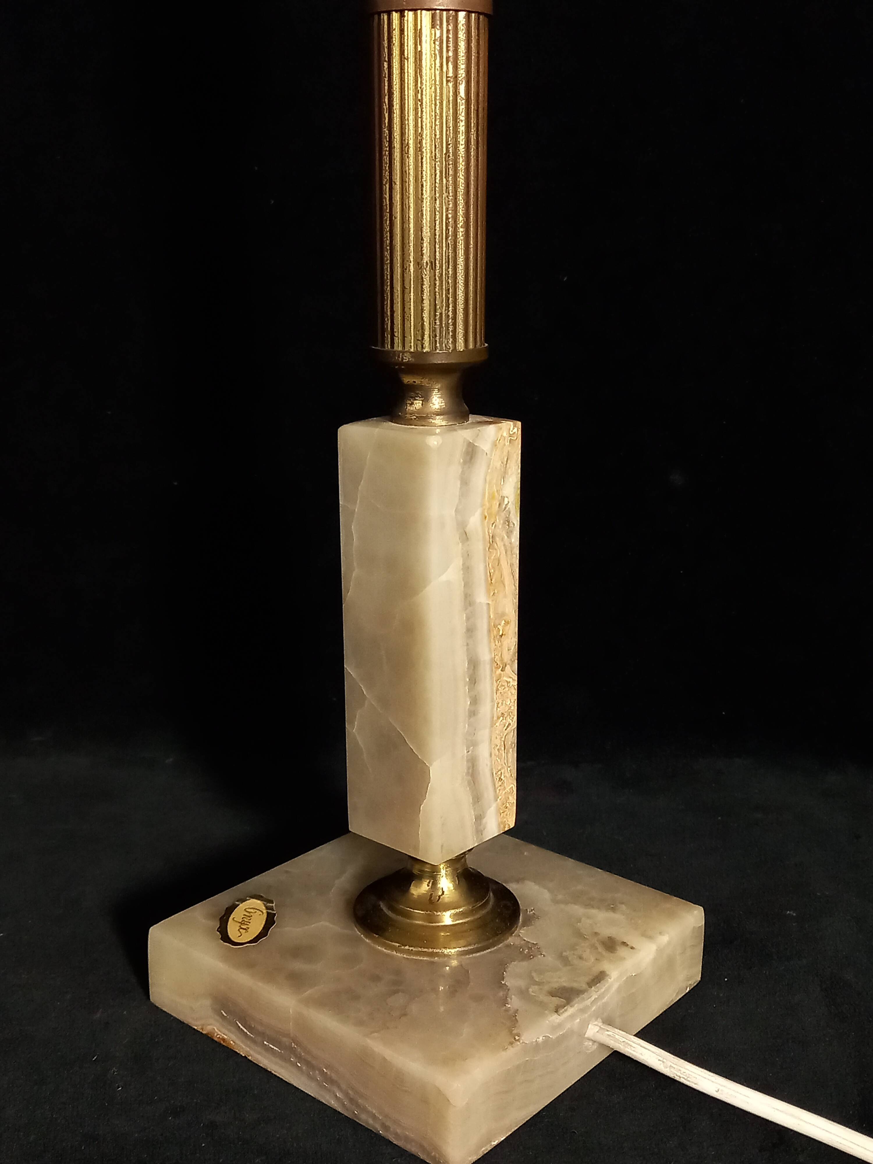 Onyx and Travertine Table Lamp Base