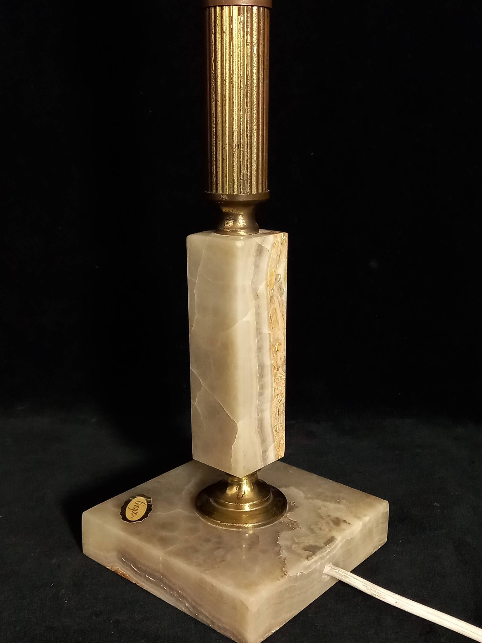 Onyx and Travertine Table Lamp Base