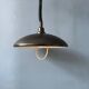 Black oval metal pendant Mid-Century
